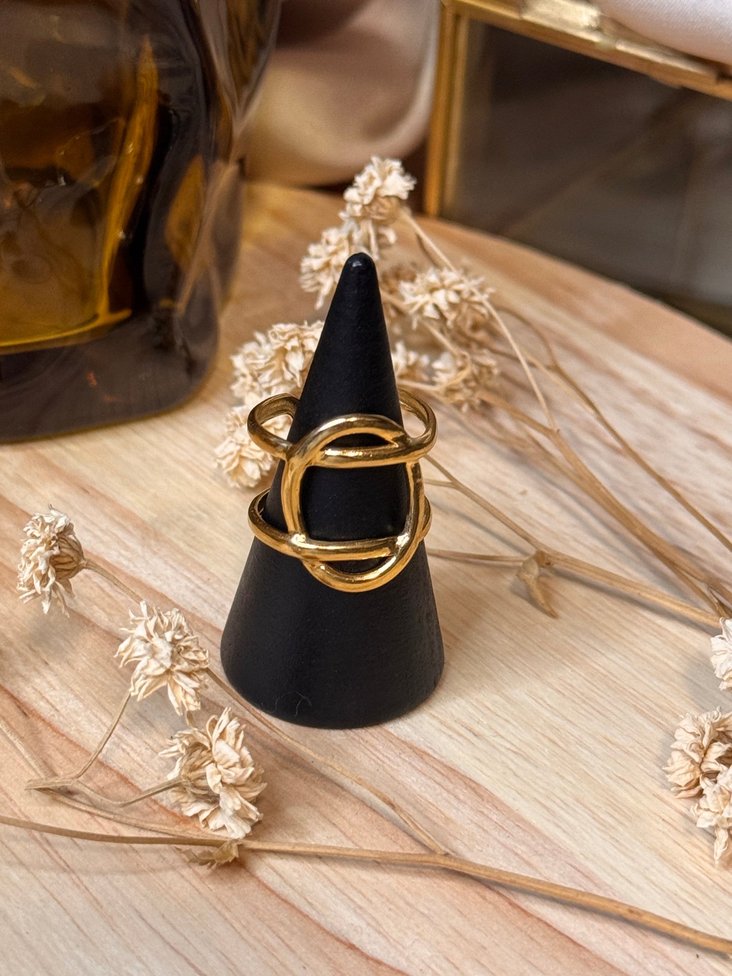58. Linéa - Bague ajustable acier inoxydable - Élégance Entrelacée