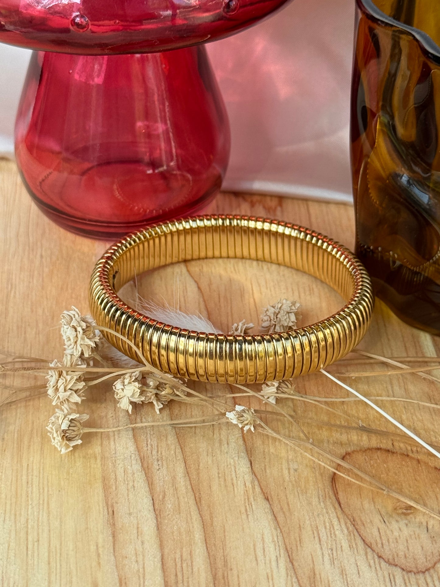 Bracelet Jonc Élastique en Acier Inoxydable - Ajustable & Confortable