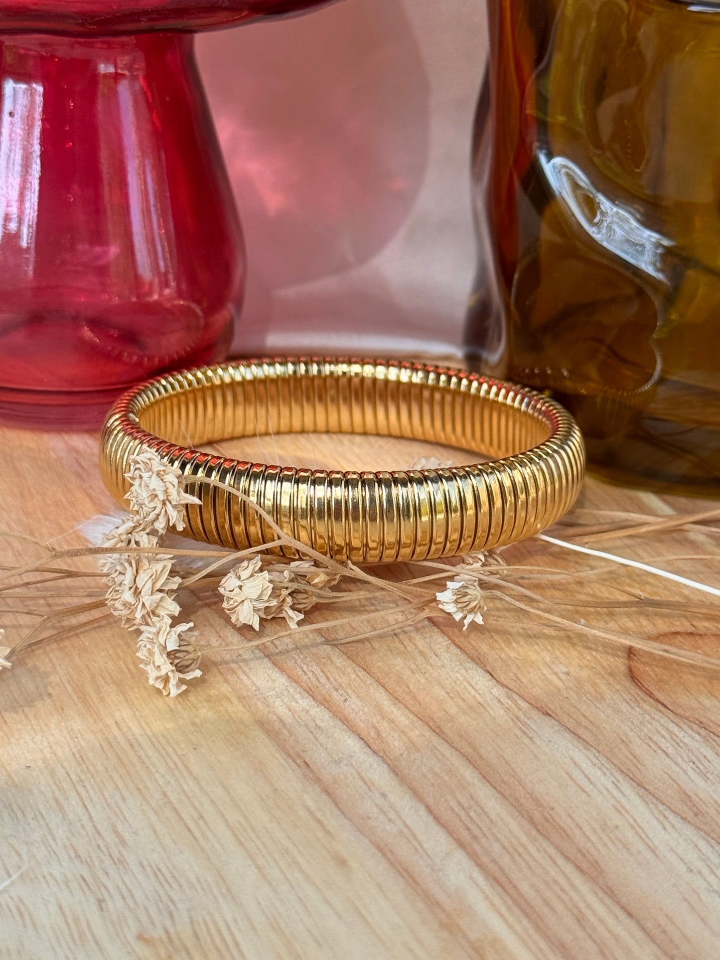 Bracelet Jonc Élastique en Acier Inoxydable - Ajustable & Confortable