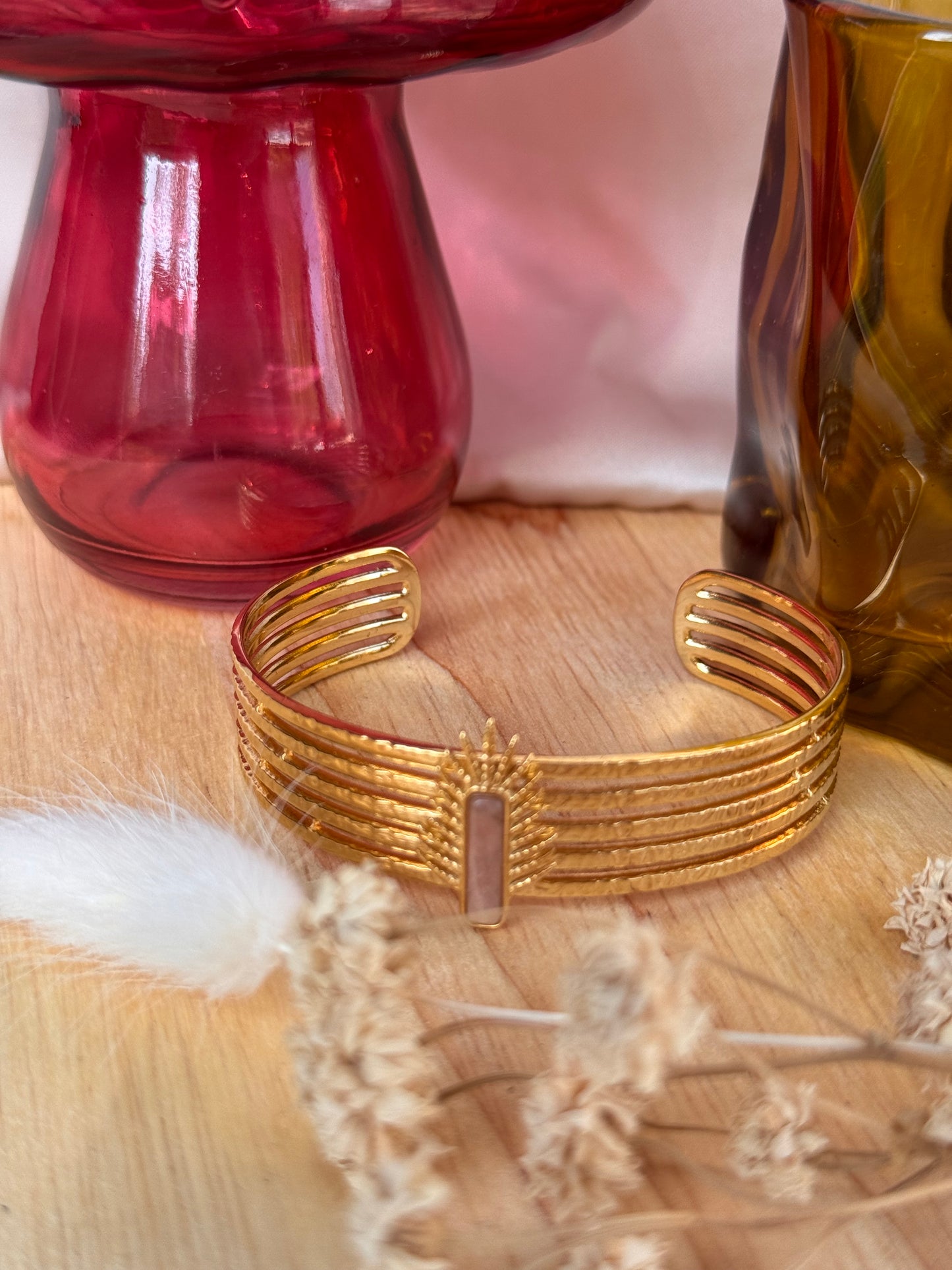 Bracelet jonc doré en acier inoxydable – Design raffiné et lumineux