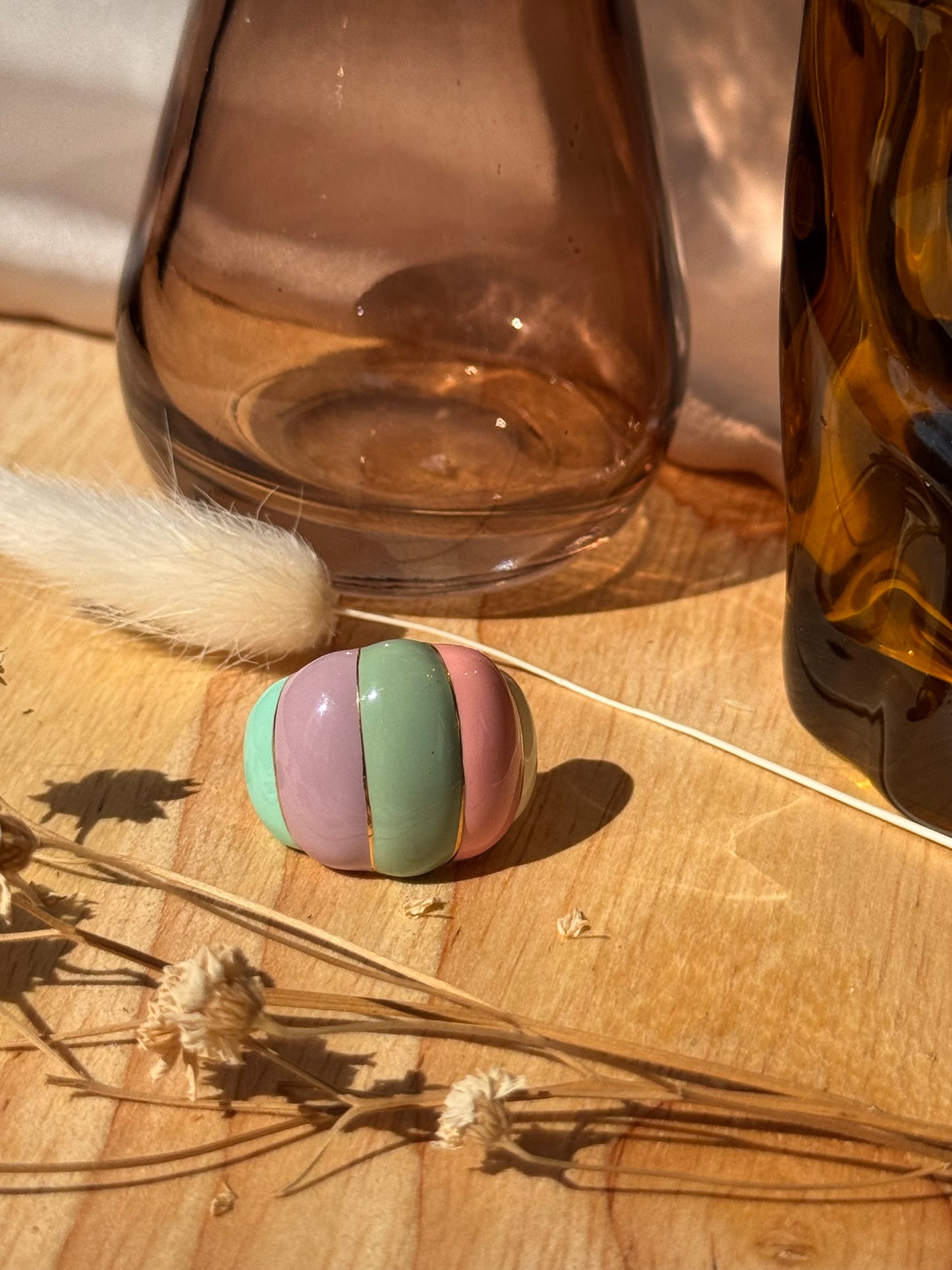 Bague "Douceur Pastel" – Acier inoxydable & émaux colorés