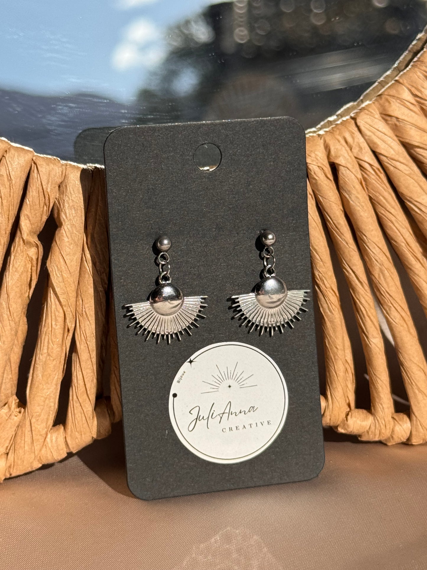 88 - Boucles d'Oreilles Pendantes en Acier Inoxydable argenté-