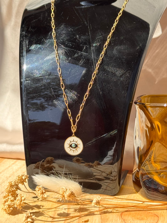 Collier œil protecteur doré – Acier inoxydable tendance