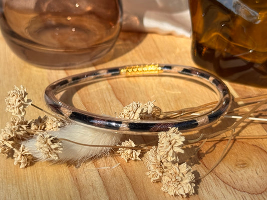 Bracelet effet marbré marron & noir – Style tendance