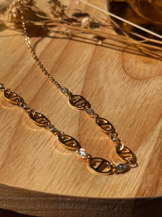 Collier en acier inoxydable doré