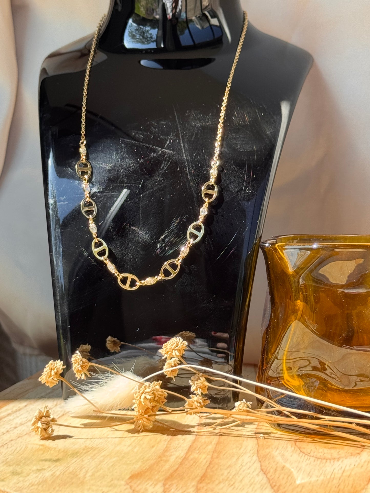 Collier en acier inoxydable doré
