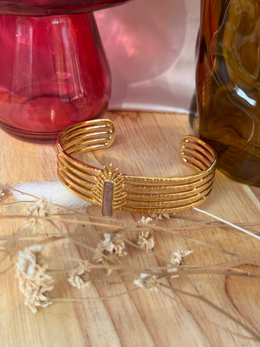 Bracelet jonc doré en acier inoxydable – Design raffiné et lumineux